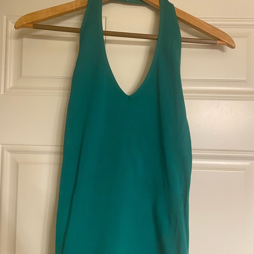 BCBGMaxAzria Green Backless Tank Top